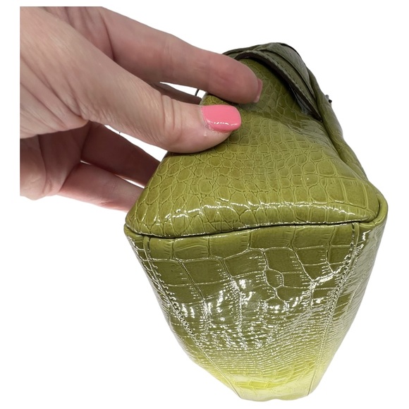 LIZ CLAIBORNE LIME GREEN FAUX ALLIGATOR HANDBAG SHOULDER BAG - Picture 12 of 15